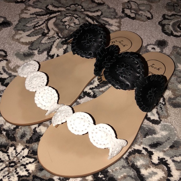 Jack Rogers Shoes - Jack Rogers Black & White Sandals